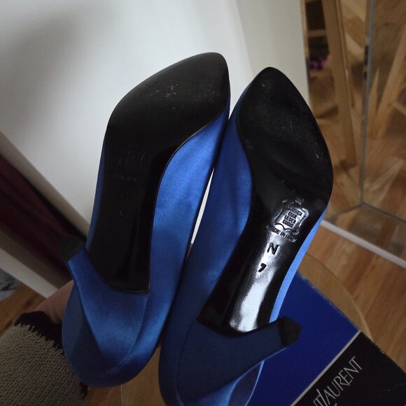 Vintage Yves st Laurent royal blue high hello US7 great condition with box - Picture 4 of 4